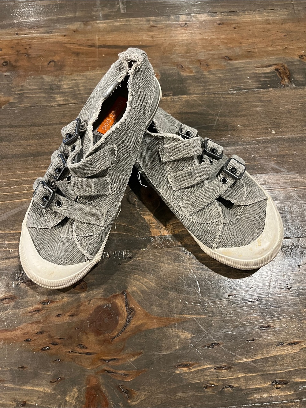 Rocket Dog Gray Canvas Kids Sneakers with Hook-and-Loop Straps